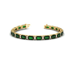 Buy 18K yellow Gold Emerald Diamond Bracelet | free-classifieds-usa.com - 1