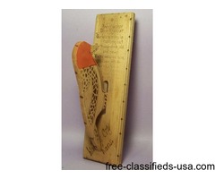 Folk Art Wooden Figural Carved Rustic Woodpecker Prospero V.F.A. | free-classifieds-usa.com - 1