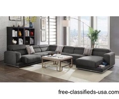 4Pcs Dark Gray Fabric Sectional Sofa Right Chaise | free-classifieds-usa.com - 1