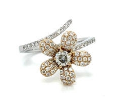 Yellow gold diamond flower ring | free-classifieds-usa.com - 1