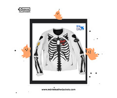 Vanson Skeleton White Leather Jacket | free-classifieds-usa.com - 1