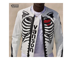 Vanson Skeleton White Leather Jacket | free-classifieds-usa.com - 2