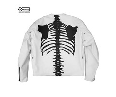 Vanson Skeleton White Leather Jacket | free-classifieds-usa.com - 3