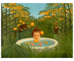 Naoko Bathing in the Orange Forest of Rousseau By Mitsuru Watanabe - Oil On Canvas - Rehs Contempory | free-classifieds-usa.com - 1