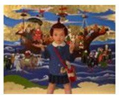  Naoko Playing with Nanban-Jin By Mitsuru Watanabe - Oil On Canvas - Rehs Contempory  | free-classifieds-usa.com - 1