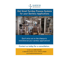 Get Smart Turnkey Process Systems for your Sanitary Applications-Barnum Mechanical | free-classifieds-usa.com - 1