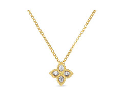 Roberto Coin 18K Diamond Flower Pendant Necklace | free-classifieds-usa.com - 1