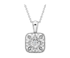 Sterling Silver .05 Ctw Natural Diamond Filigree Necklace | free-classifieds-usa.com - 1