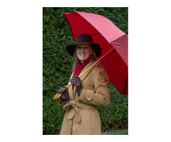 Elegance in Every Step: Ladies Umbrella with Burgundy Canopy and Bamboo Handle		 | free-classifieds-usa.com - 1