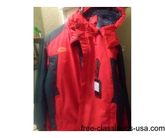 BRAND NEW RED OUTDOOR/WINTER JACKET W/ HOOD - $70 | free-classifieds-usa.com - 1