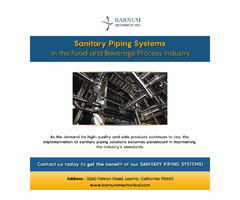 Sanitary Piping Systems in the Food and Beverage Process Industry-Barnum Mechanical | free-classifieds-usa.com - 1