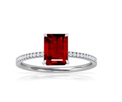 Buy Heated Emerald Cut Prong Set Ruby Hidden Halo Ring - Christmas Sale | free-classifieds-usa.com - 3
