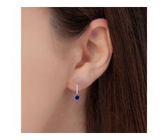 Sapphire dangling Earrings With Round Diamonds | free-classifieds-usa.com - 2
