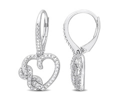 Diamond Accent Infinity Heart Earrings in Sterling Silver | free-classifieds-usa.com - 1