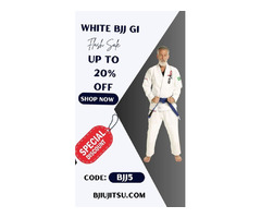 Lightweight White BJJ Gi: Enhancing Performance with Comfort and Mobility | free-classifieds-usa.com - 1