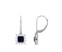 Square cut blue sapphire match pair earrings  | free-classifieds-usa.com - 1