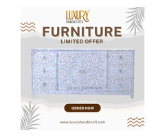 Stylish Mother of Pearl Inlay Media Console a piece of Art | free-classifieds-usa.com - 1