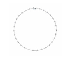 Rahaminov White Gold Diamond Bar Necklace | free-classifieds-usa.com - 1