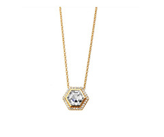 Syna 18kt Yellow Gold Hex Rock Crystal Necklace | free-classifieds-usa.com - 1