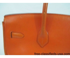 Hermes Birkin 35 cm Veau Gulliver Leather Satchel in Orange Gold Plated Fittings | free-classifieds-usa.com - 2