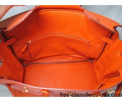Hermes Birkin 35 cm Veau Gulliver Leather Satchel in Orange Gold Plated Fittings | free-classifieds-usa.com - 3