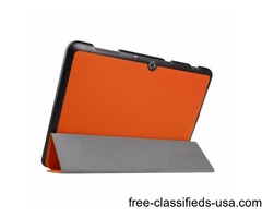 For Iconia One 10 Orange Custer Flip Leather Case with Three-folding Holder | free-classifieds-usa.com - 1