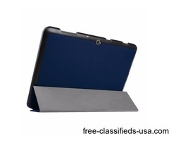 For Iconia One 10 Dark Blue Custer Flip Leather Case with Three-folding Holder | free-classifieds-usa.com - 1