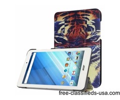For Iconia One 8 Tiger Flip Leather Case with Three-folding Holder | free-classifieds-usa.com - 1