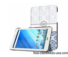 For Iconia One 8 Crown Flip Leather Case with Three-folding Holder | free-classifieds-usa.com - 1