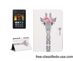 For Kindle Fire HDX 7 Giraffe Pattern Leather Case with Holder & Card Slots | free-classifieds-usa.com - 1