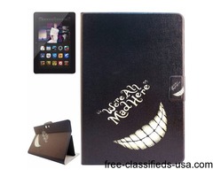 For Kindle Fire HDX Grin Patterns Flip Leather Case with Holder & Card Slots | free-classifieds-usa.com - 1