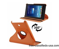 For Fonepad 7 Orange Litchi Texture Flip Leather Case with Rotating Holder | free-classifieds-usa.com - 1