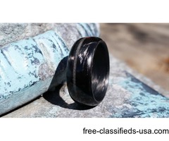 Carbon Fiber Legacy Ring with Diamond Inlay-Gloss Finish | free-classifieds-usa.com - 2