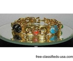 Bracelet Gold Tone Multi-color 1960's 70's Costume Jewelry | free-classifieds-usa.com - 1