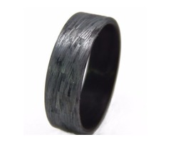 Texalium Silver ring with Black Carbon inside in a matte finish. | free-classifieds-usa.com - 1