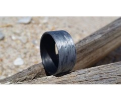 Texalium Silver ring with Black Carbon inside in a matte finish. | free-classifieds-usa.com - 3