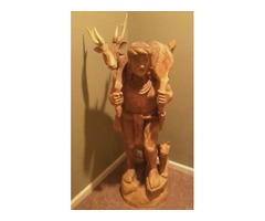 hand carved Indian with deer on back | free-classifieds-usa.com - 1