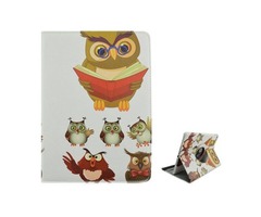 For iPad Air 2 / iPad 6 360° Rotation Owls Studying Pattern Leather Case | free-classifieds-usa.com - 1