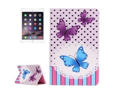 For IPad Mimi 4 Butterflies Pattern Horizontal Flip Leather Case with Holder | free-classifieds-usa.com - 1