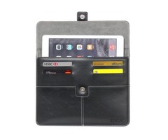 For IPad Mimi ENKAY Casual Commercial Black Leather Case with Card Slots | free-classifieds-usa.com - 1