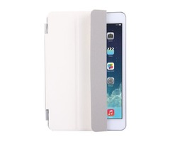 For iPad Mini 4 White Single Side Polyurethane Smart Cover with 3-Folding Holder | free-classifieds-usa.com - 1