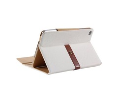 For iPad Mini 4 Retro White Leather Case with Holder, Belt Fastener | free-classifieds-usa.com - 1