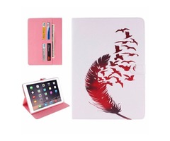 For iPad Pro 9.7" Feather Pattern Flip Leather Case with Holder, Card Slots | free-classifieds-usa.com - 1