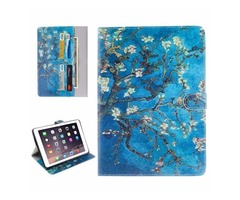 For iPad Pro 9.7" Plum Pattern Flip Leather Case with Holder, Card Slots | free-classifieds-usa.com - 1