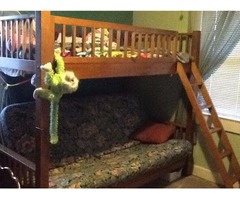 Hardwood twin over futon bed with matresses | free-classifieds-usa.com - 1