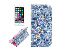 For iPhone 6/6s Graffiti Leather Case with Holder, Wallet & Card Slots | free-classifieds-usa.com - 1
