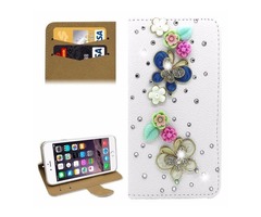 For iPhone 6/6s Diamond Butterfly Leather Case with Holder & Card Slots | free-classifieds-usa.com - 1