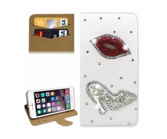 For iPhone 6/6s Diamond Sexy Lip Leather Case with Holder & Card Slots | free-classifieds-usa.com - 1