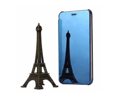 For IPhone 6/6s Blue Electroplating Mirror Flip PC + Leather Protective Case | free-classifieds-usa.com - 1