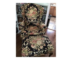 Queen Anne Wingback Chair for Sale with Ottoman | free-classifieds-usa.com - 1